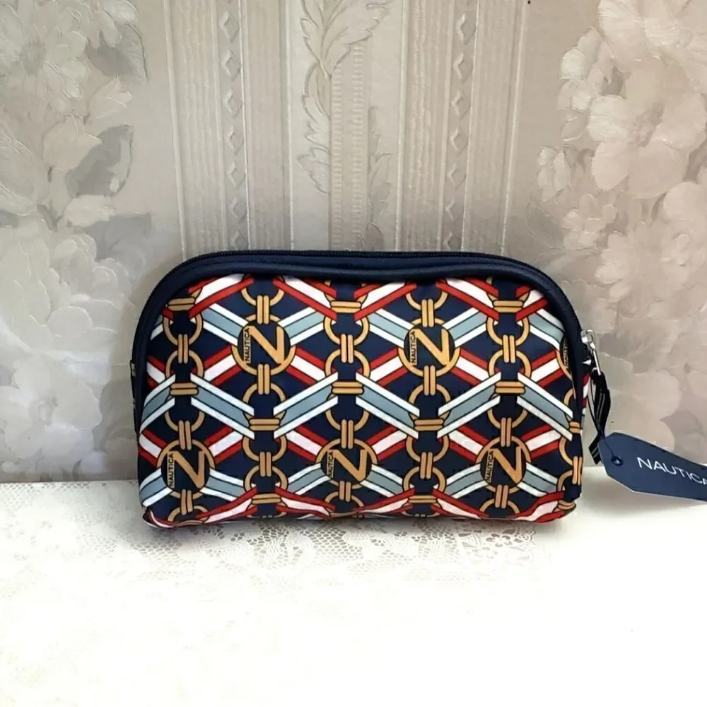 Nautica Cosmetic Bag Linked Chain Pattern